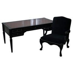 Ralph Lauren Brook Street Desk and Clivedon Black Velvet Office Chair