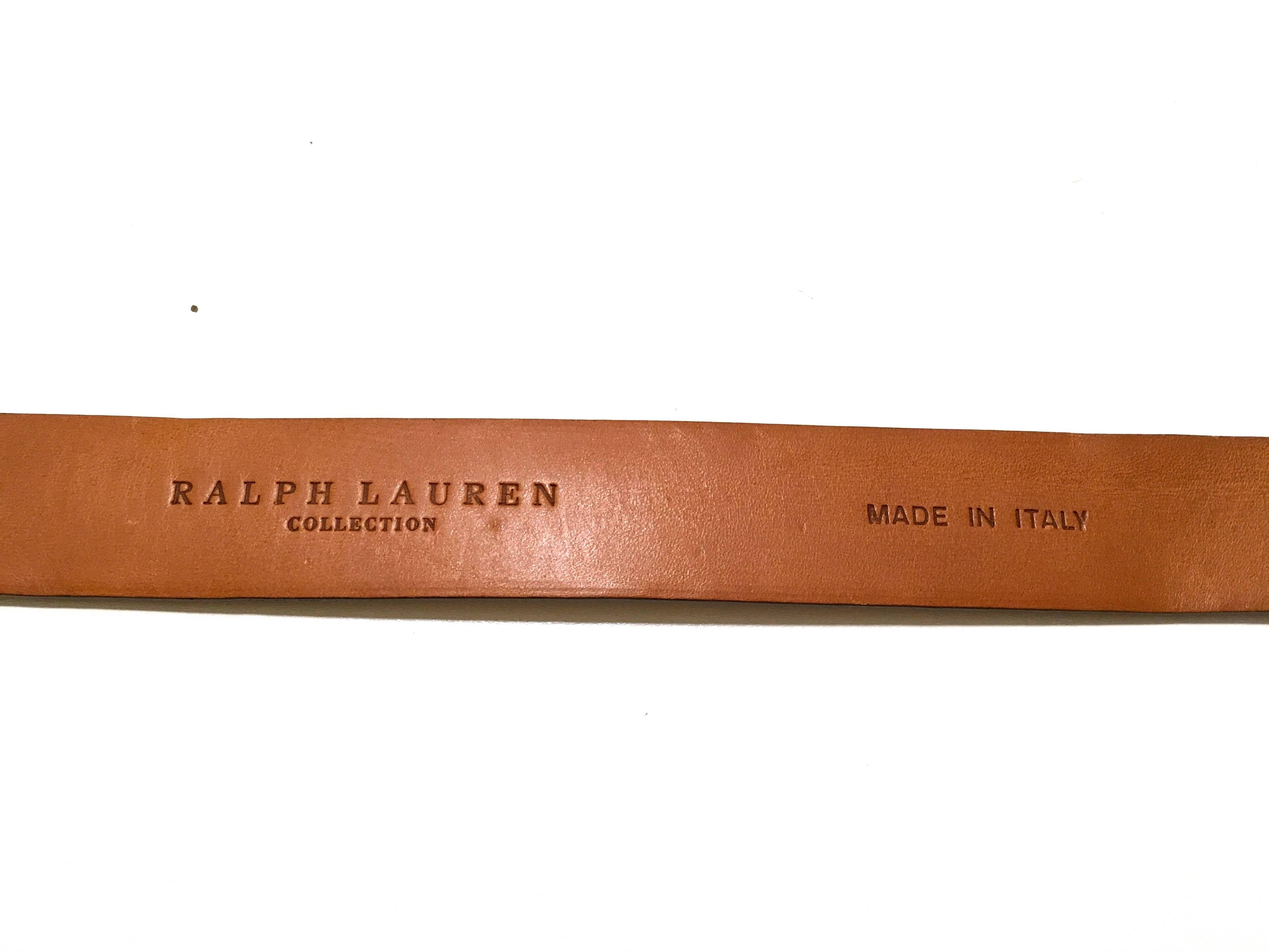 Ralph Lauren Brown Alligator Belt - Sterling Silver Buckle - Size Small In Excellent Condition For Sale In Boca Raton, FL