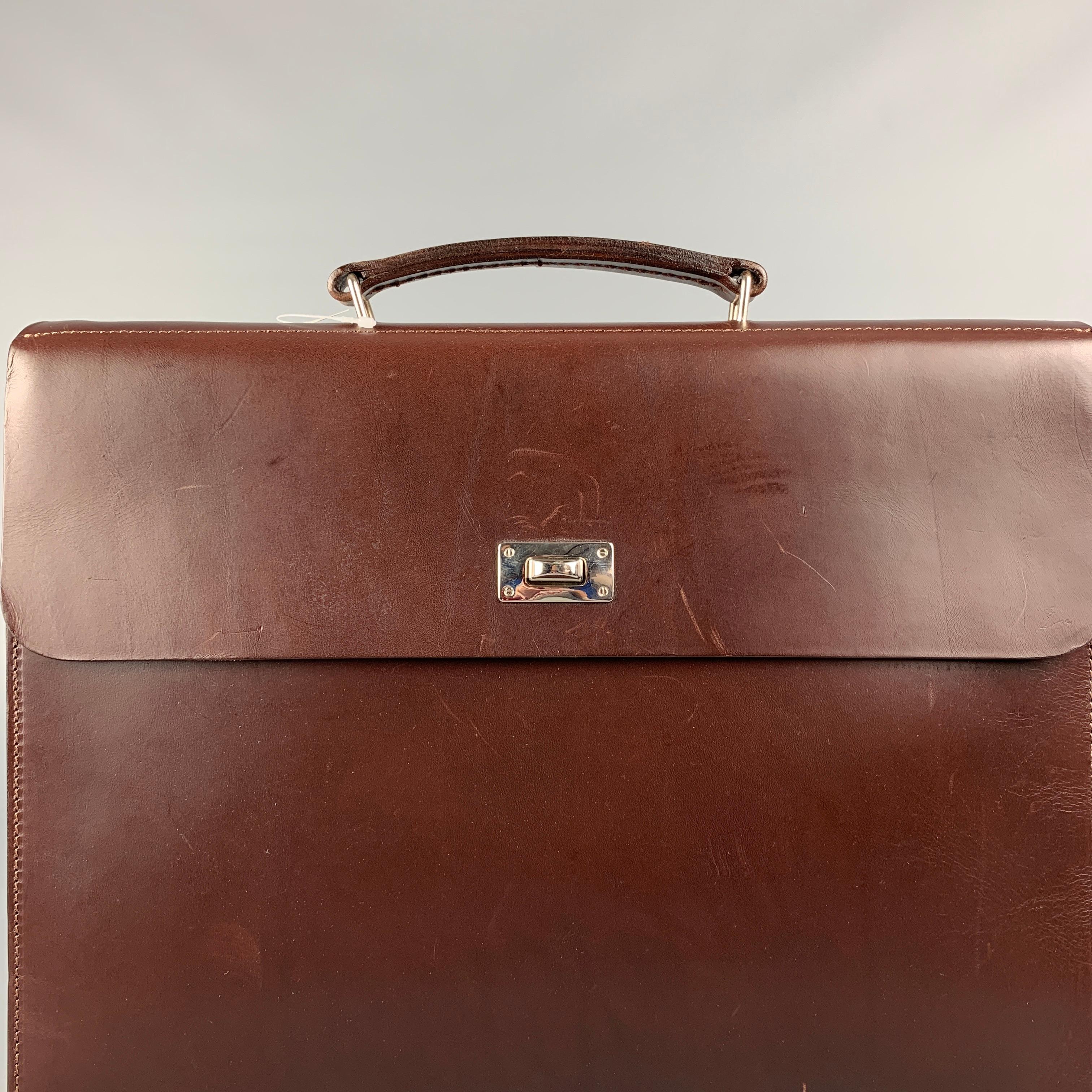 RALPH LAUREN Brown Bifold Leather Briefcase 3