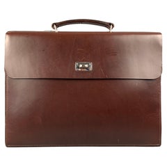 RALPH LAUREN Brown Bifold Leather Briefcase