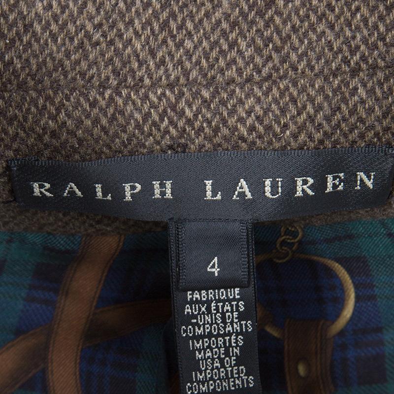 Ralph Lauren Brown Cashmere Contrast Lined Blazer S 1