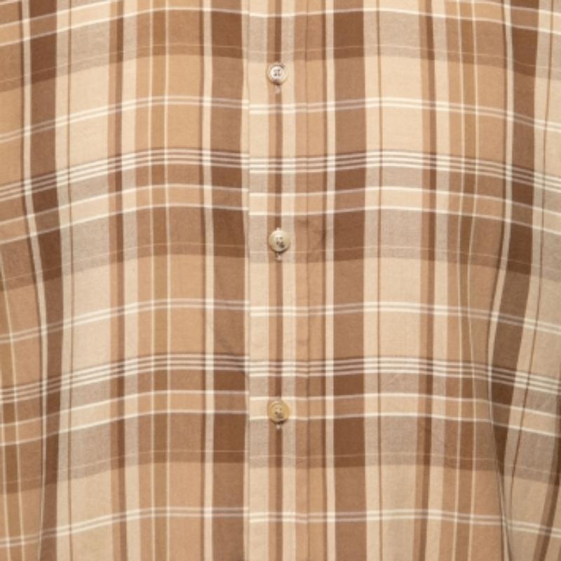 Ralph Lauren Camisa Marrón A Cuadros De Algodón Con Botones Delanteros M en venta 1