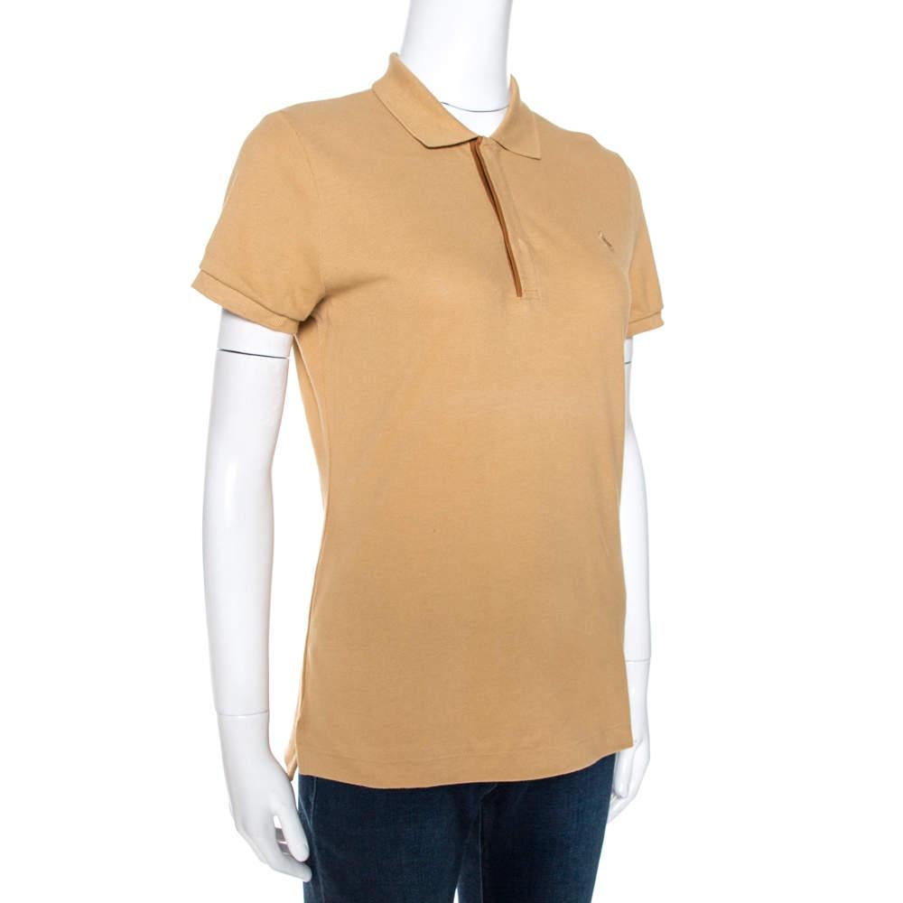 Made by Ralph Lauren, a stylish creation like this one is a fashion basic. This chic brown t-shirt paired with stylish bottoms will exude a contemporary appeal. Made from 100% quality cotton, this shirt feature short sleeves and front buttons.