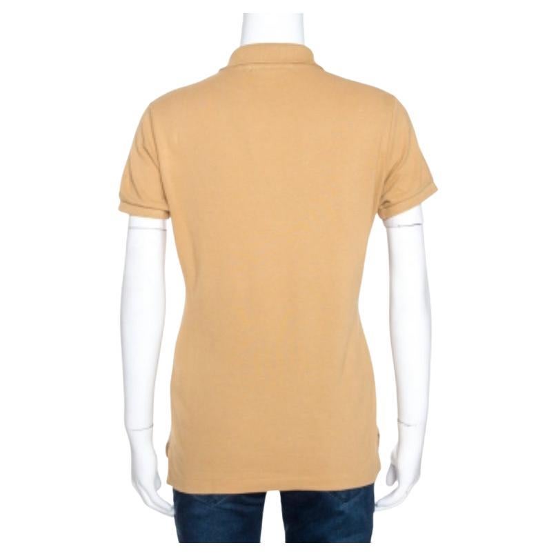 Made by Ralph Lauren, a stylish creation like this one is a fashion basic. This chic brown t-shirt paired with stylish bottoms will exude a contemporary appeal. Made from 100% quality cotton, this shirt feature short sleeves and front buttons.