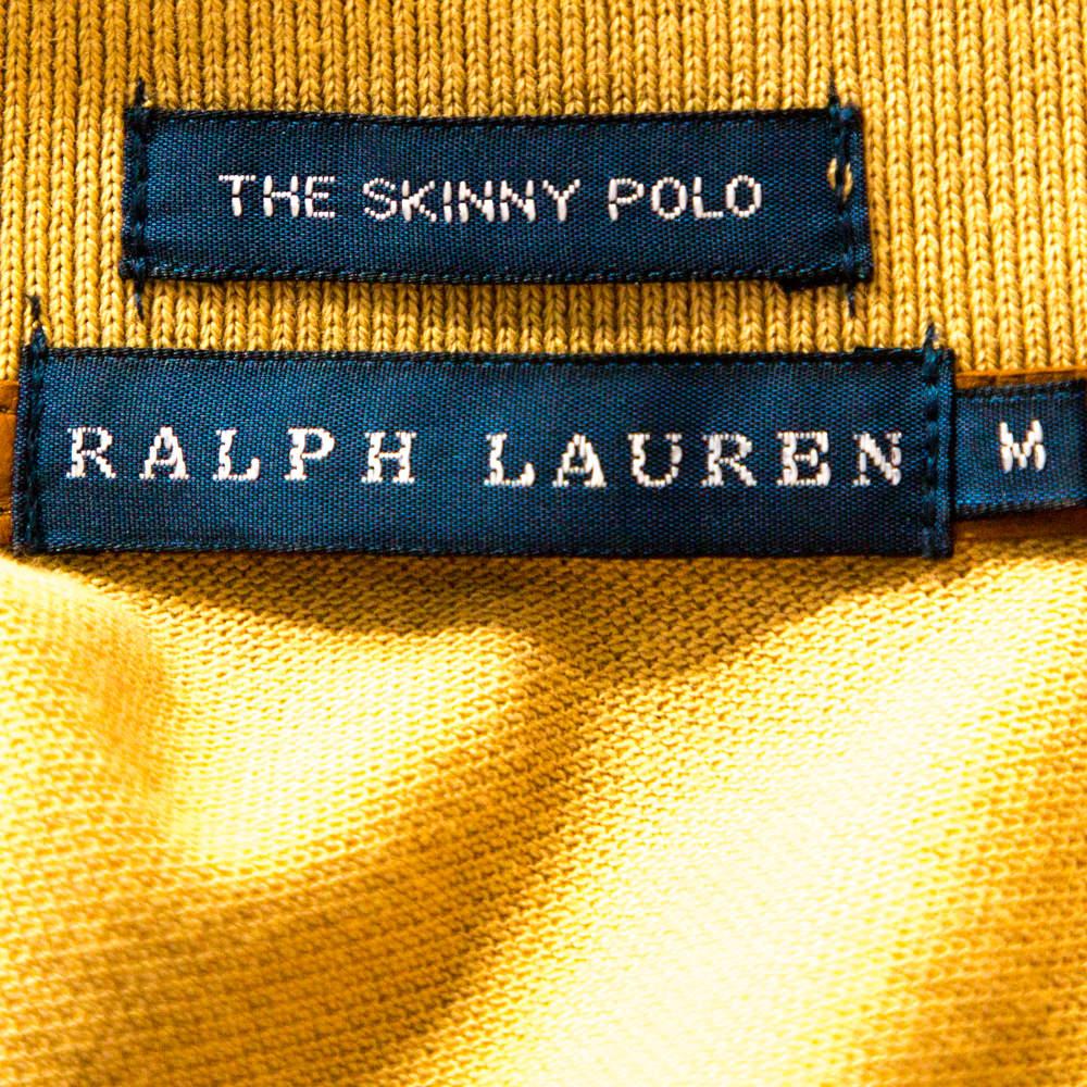 Women's Ralph Lauren Brown Cotton Pique Skinny Polo T-Shirt M