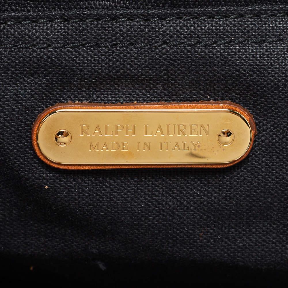 Ralph Lauren Brown Laser Cut Leather Small Vachetta Scroll Tote 8
