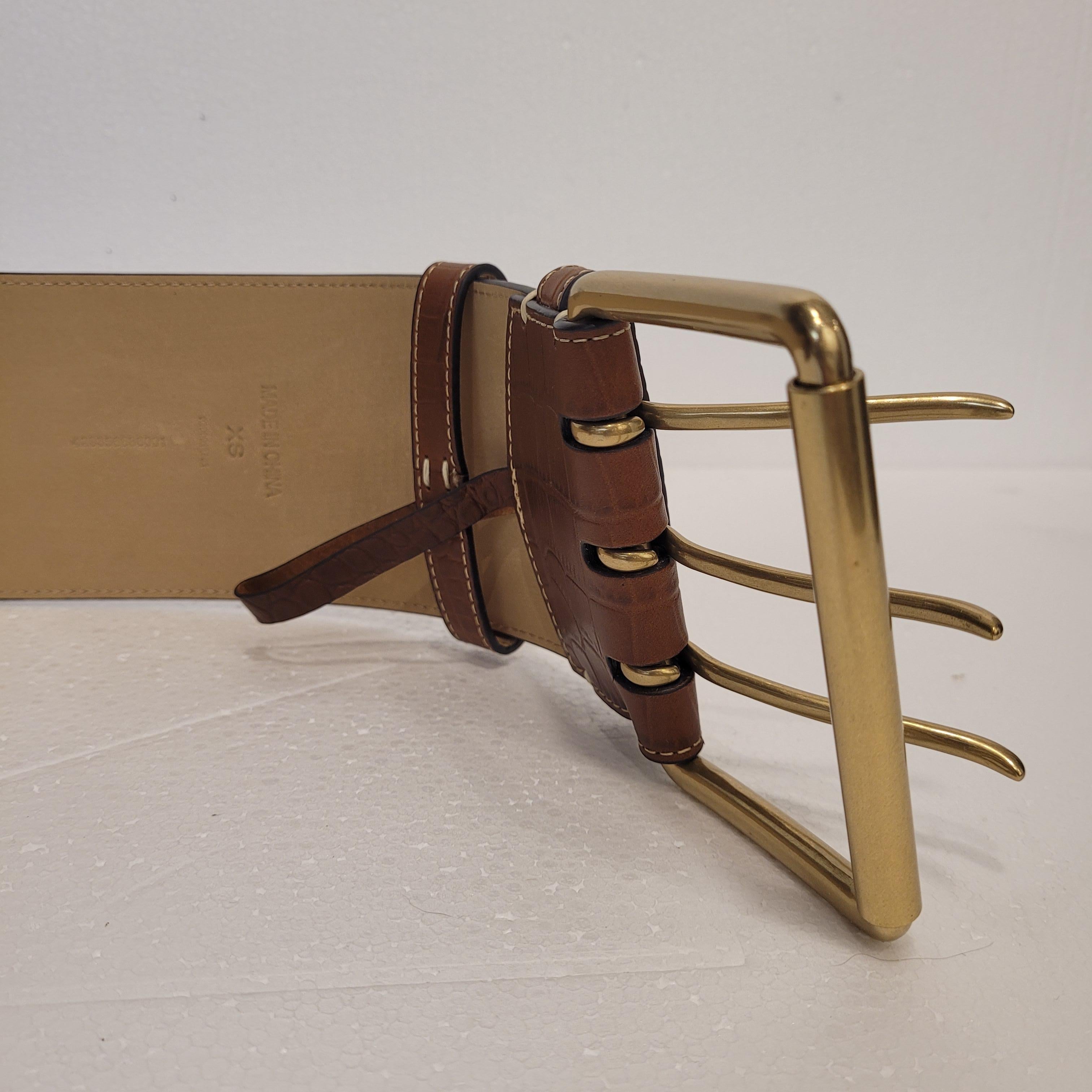 Cintura in pelle Ralph Lauren Brown, Ralph Lauren taglia XS in vendita 7
