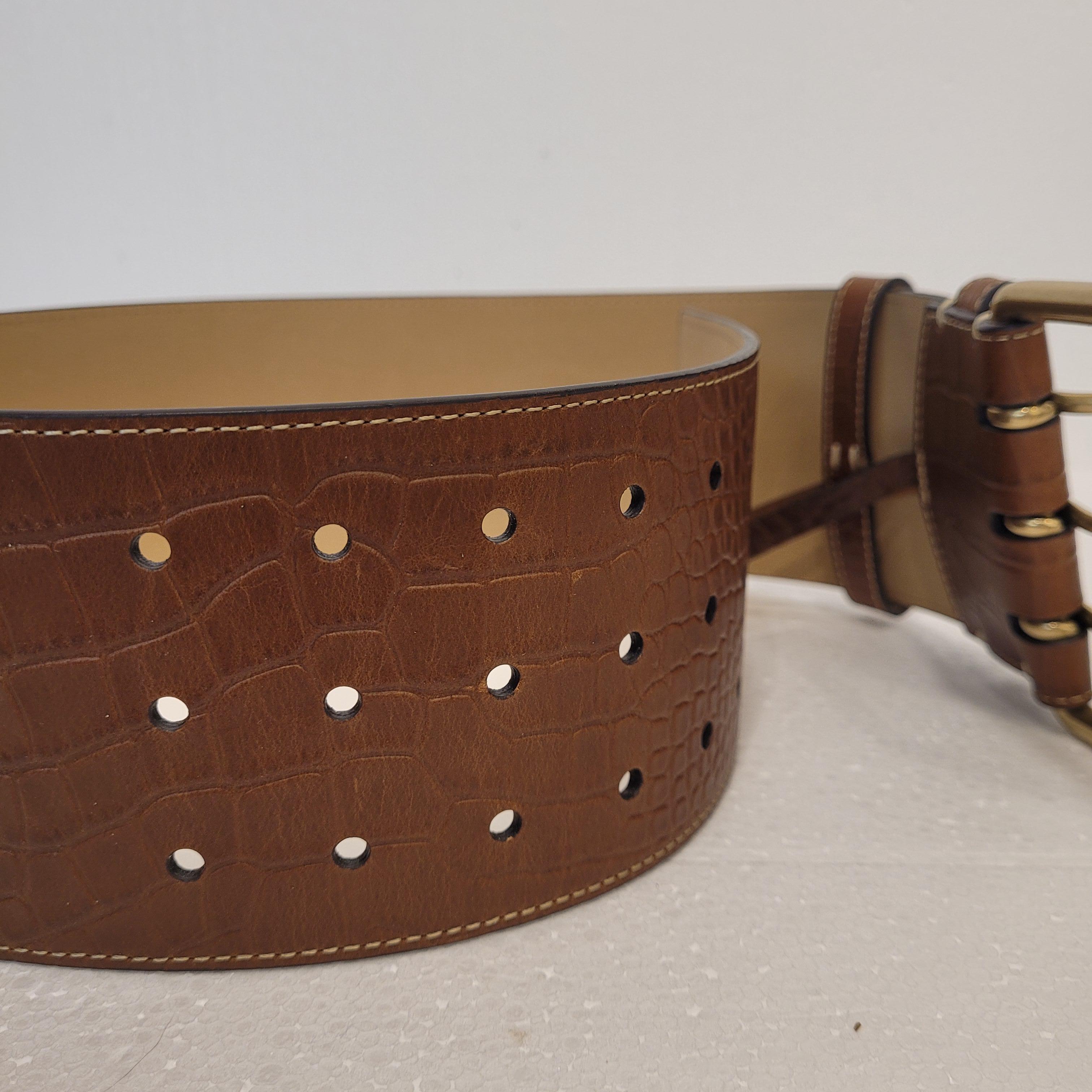 Cintura in pelle Ralph Lauren Brown, Ralph Lauren taglia XS in vendita 8