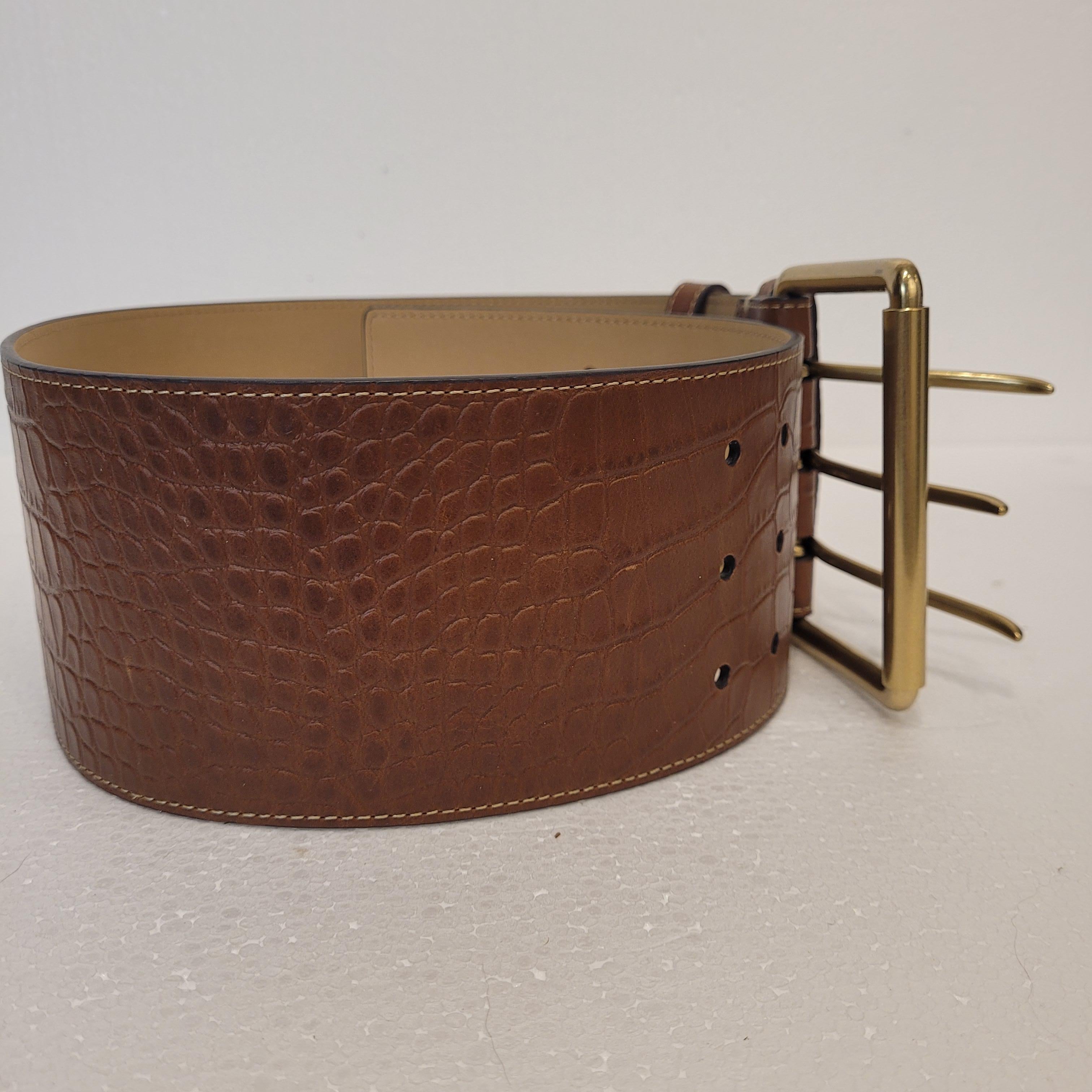 Cintura in pelle Ralph Lauren Brown, Ralph Lauren taglia XS in vendita 9