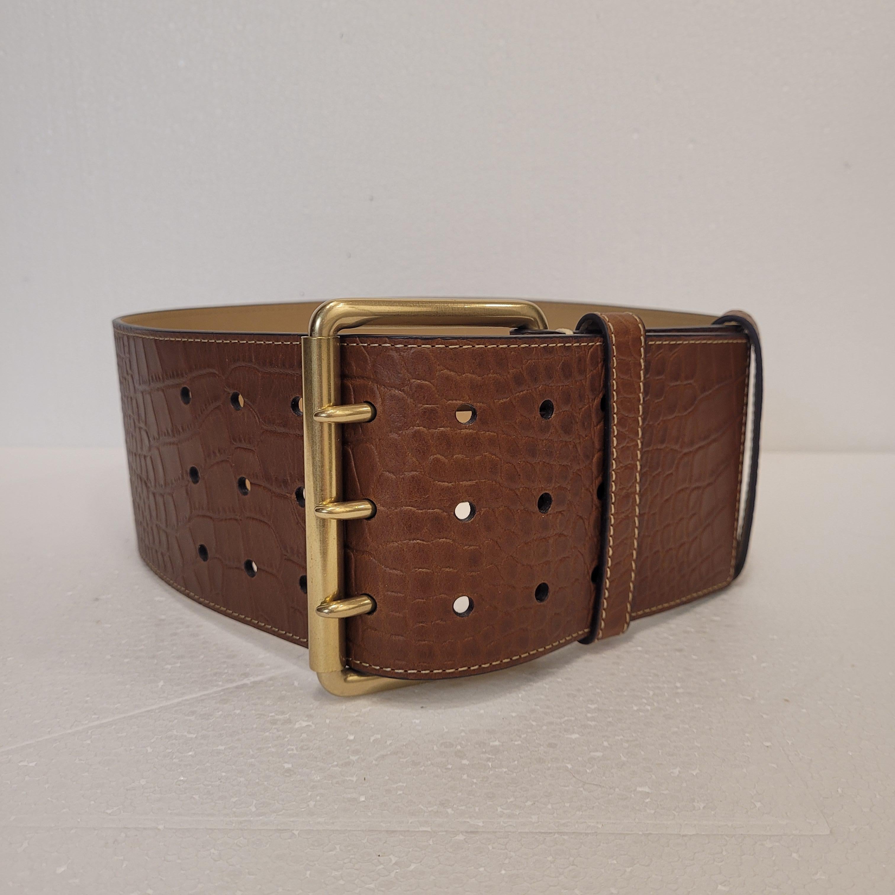 Marrone Cintura in pelle Ralph Lauren Brown, Ralph Lauren taglia XS in vendita