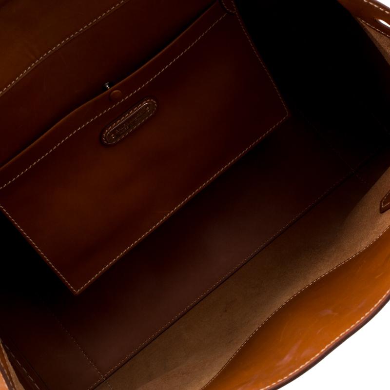 Ralph Lauren Brown Leather East/West Ricky 40 Top Handle Bag For Sale 1