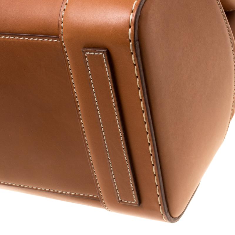 Ralph Lauren Brown Leather East/West Ricky 40 Top Handle Bag For Sale 2