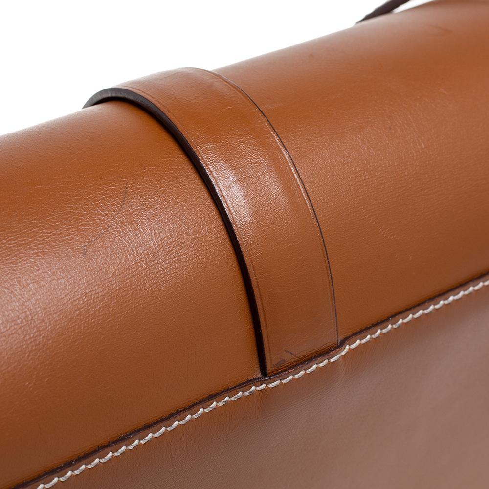 Ralph Lauren Brown Leather Equestrian Stirrup Shoulder Bag In Good Condition In Dubai, Al Qouz 2