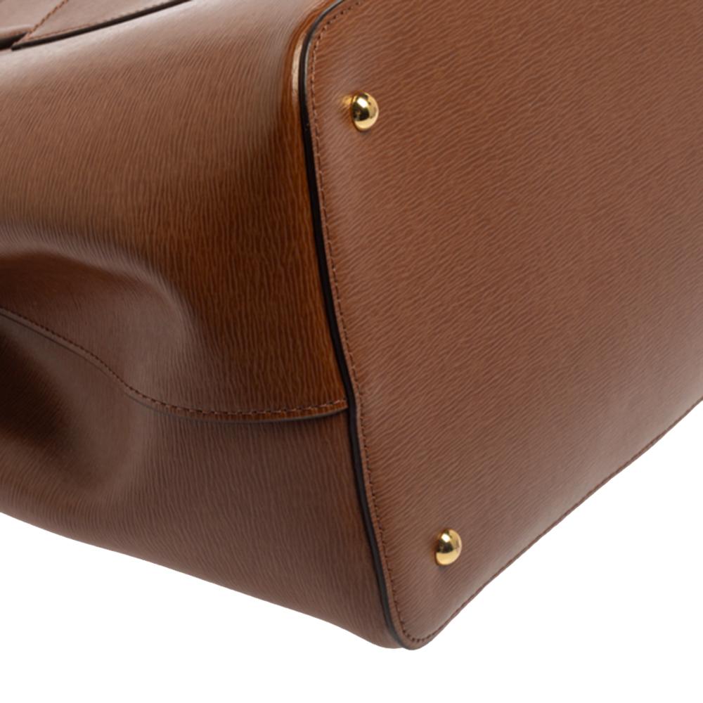 Ralph Lauren Braun Leder Fronttasche Tote 1