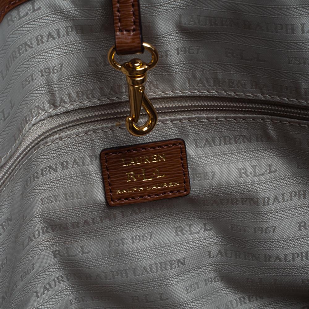 Ralph Lauren Braun Leder Fronttasche Tote 2