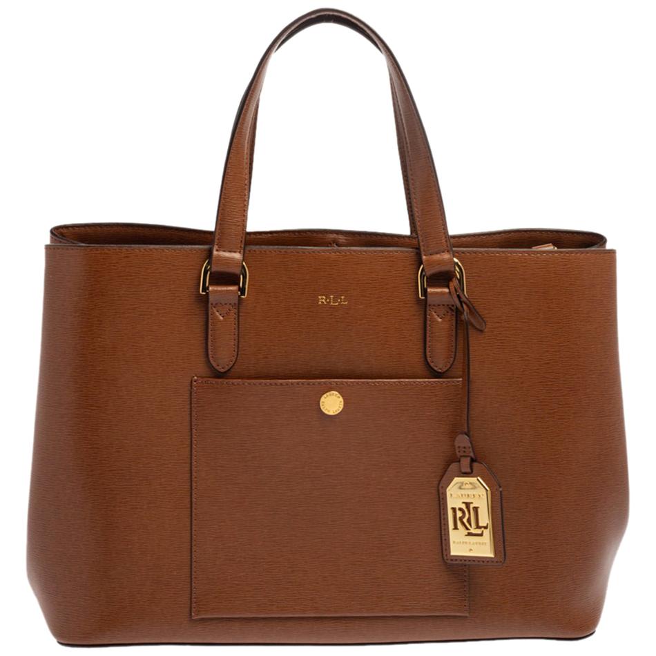 Ralph Lauren Brown Leather Front Pocket Tote at 1stDibs | ralph lauren  brown leather bag, ralph lauren brown purse, brown ralph lauren purse