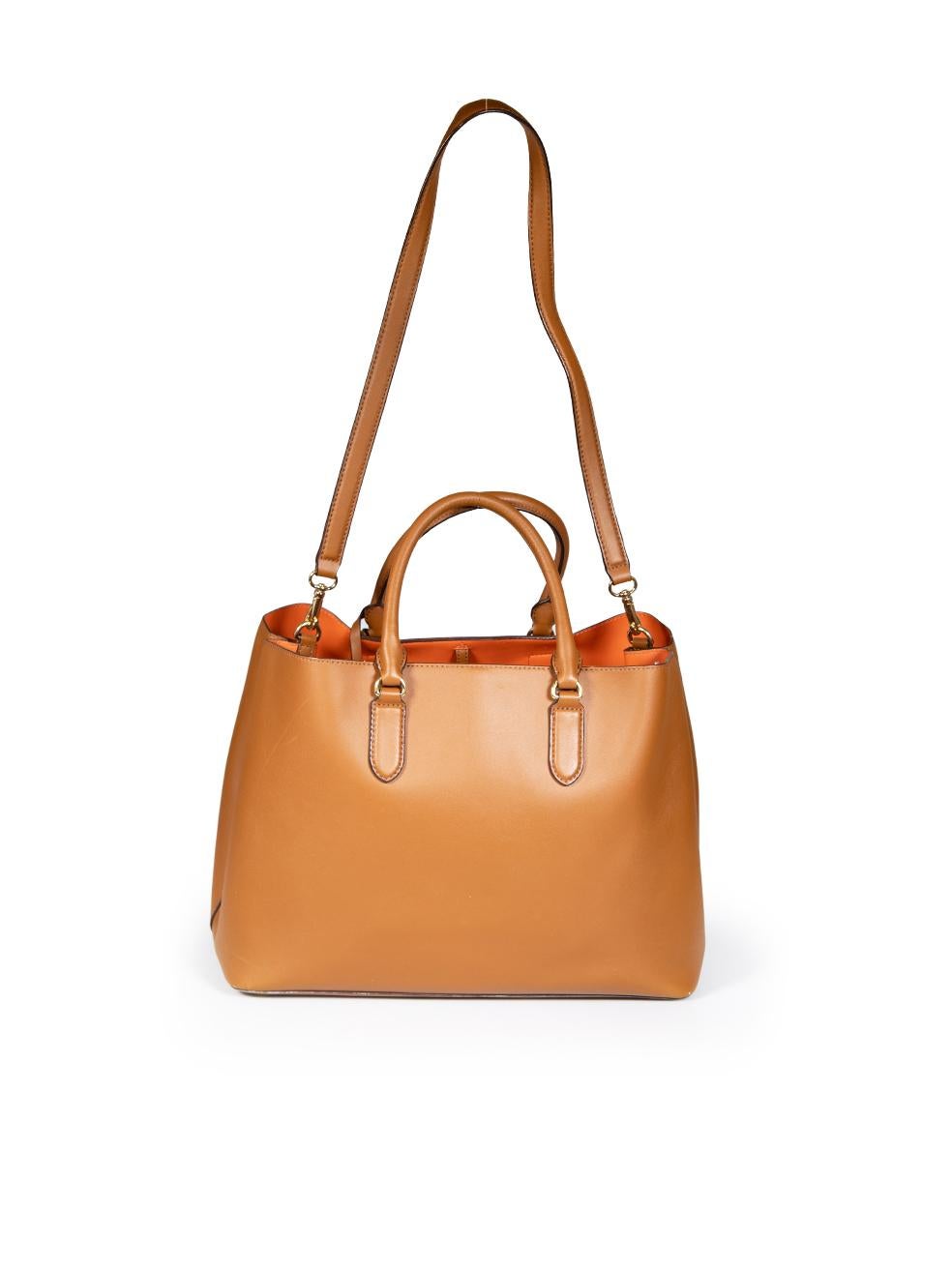Ralph Lauren Brown Leather Handbag In Good Condition For Sale In London, GB