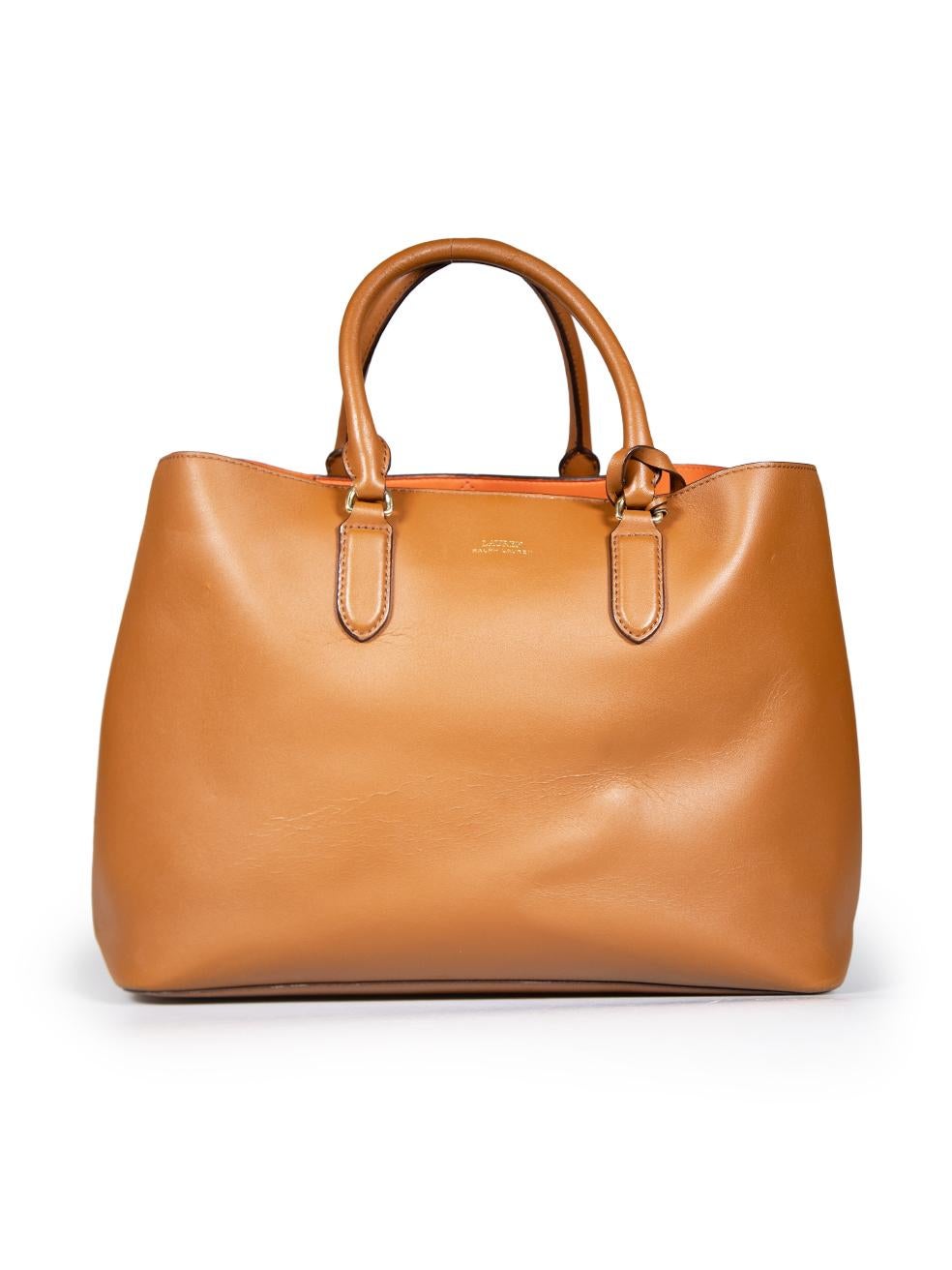 Ralph Lauren Brown Leather Handbag For Sale