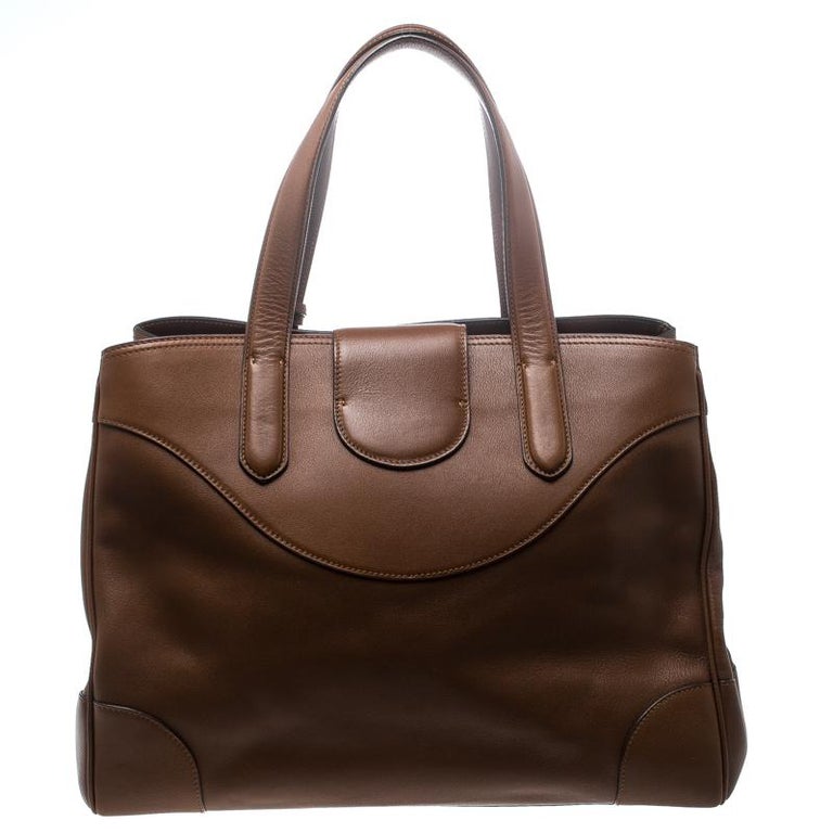 Ralph Lauren Brown Leather Ricky Tote For Sale at 1stDibs