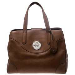 Ralph Lauren Ricky Tote aus braunem Leder