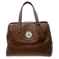 Ralph Lauren Brown Leather Ricky Tote
