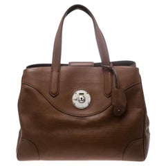 Used Ralph Lauren Brown Leather Ricky Tote