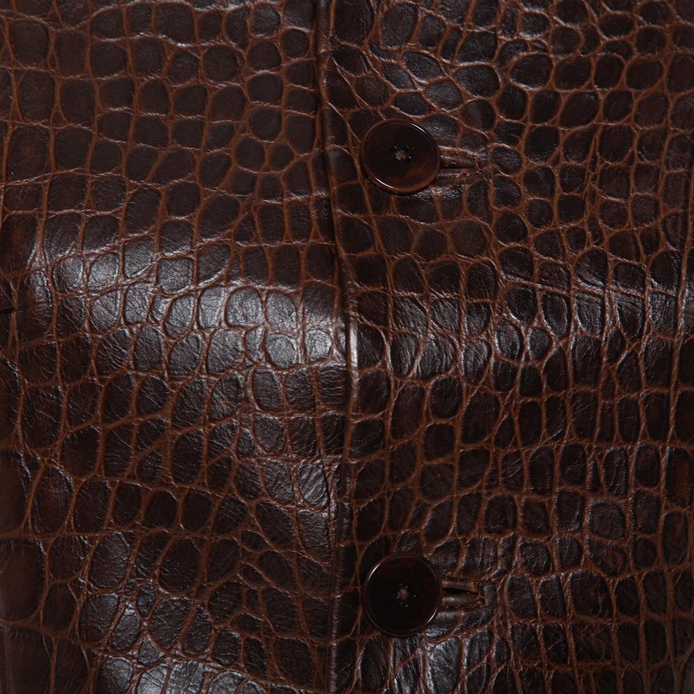 Ralph Lauren Brown Leather Roundneck Jacket M 1