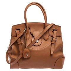 Ralph Lauren Brown Soft Leather Ricky 33 Tote