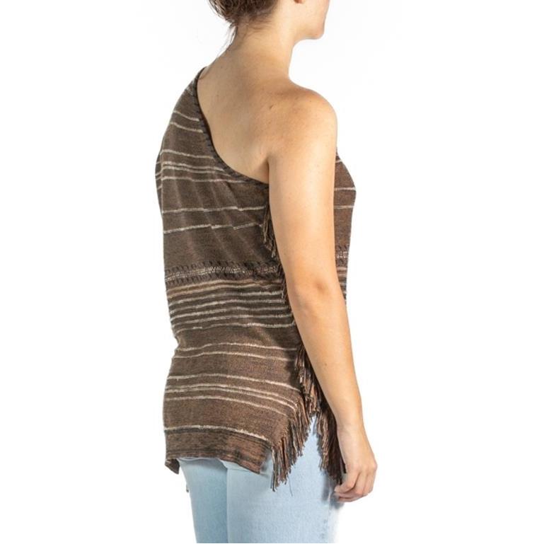 Ralph Lauren Brown Striped Fringe Poncho 4