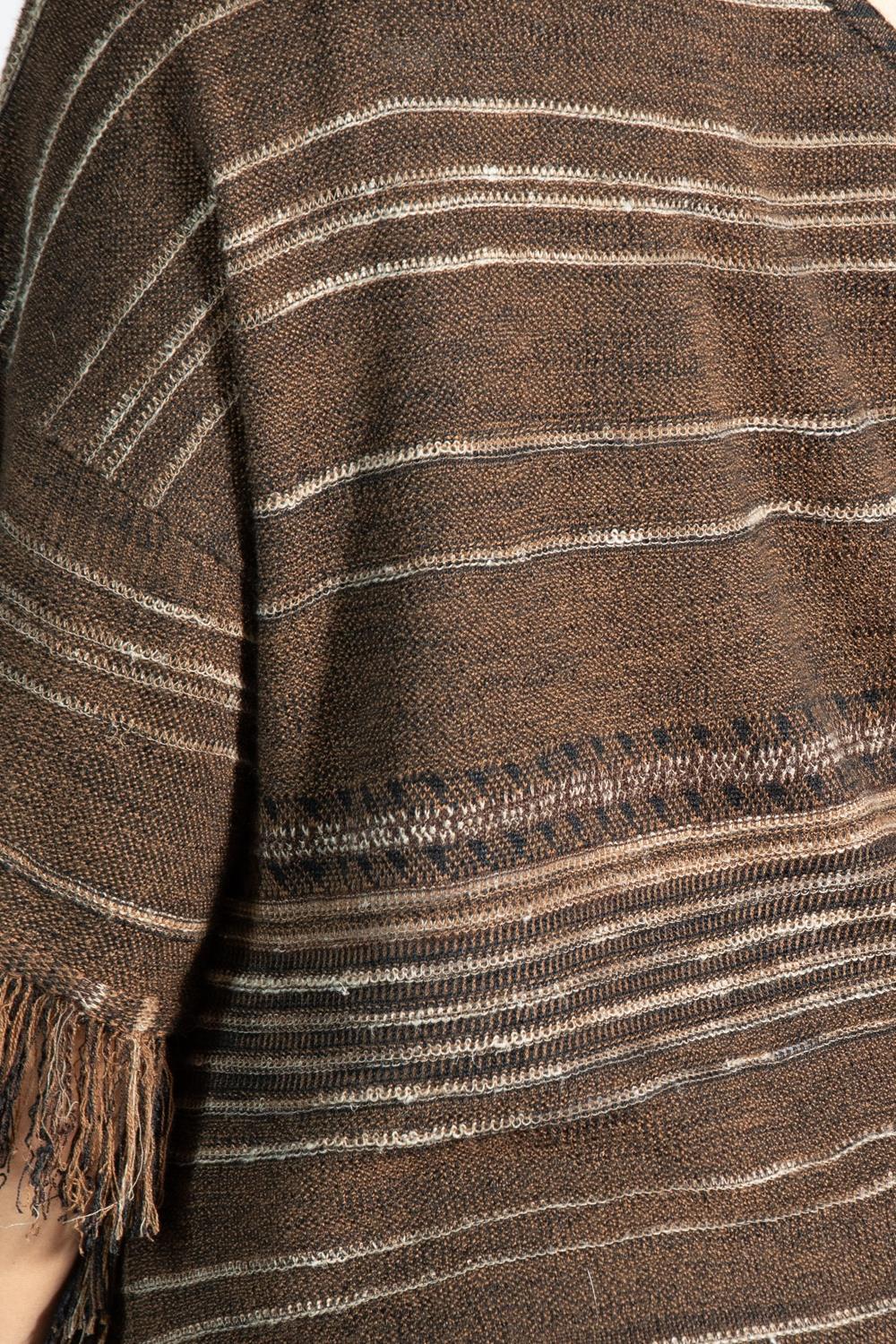 Ralph Lauren Brown Striped Fringe Poncho 6