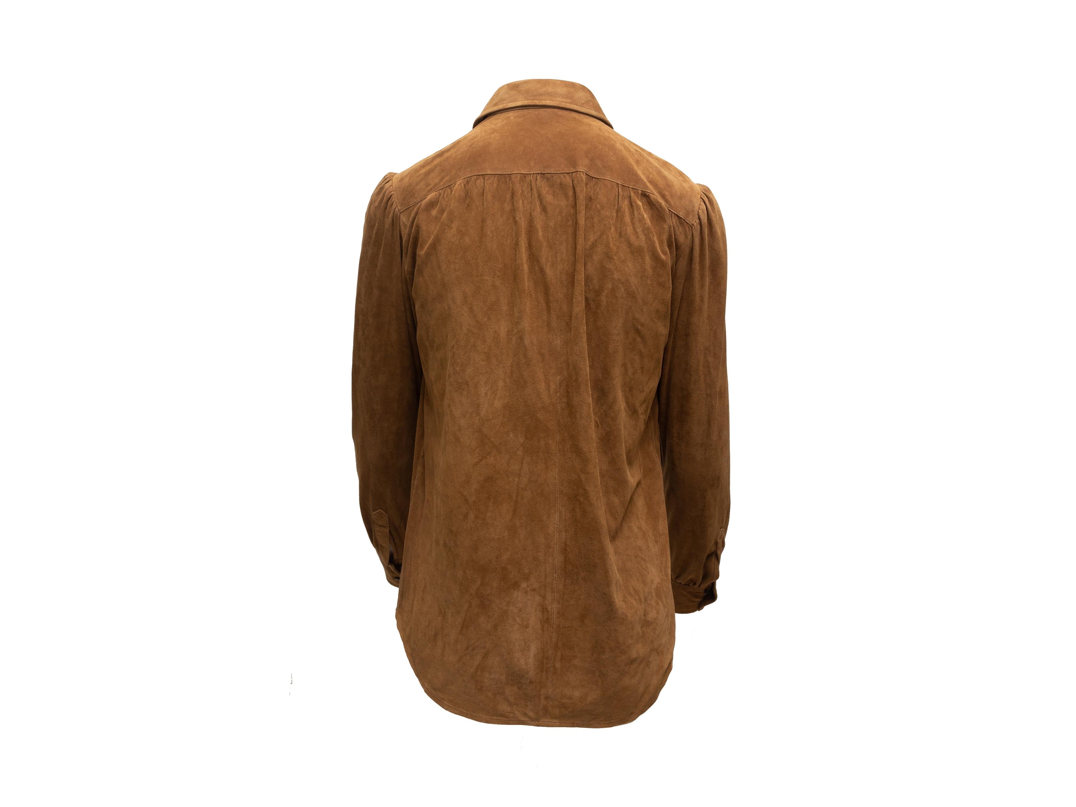 brown suede button up shirt