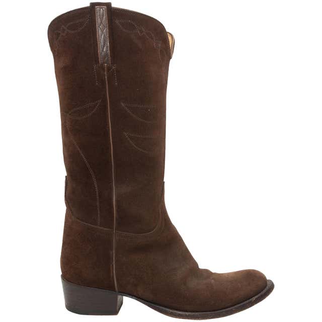 Ralph Lauren Brown Suede Cowboy Boots For Sale at 1stDibs | ralph ...
