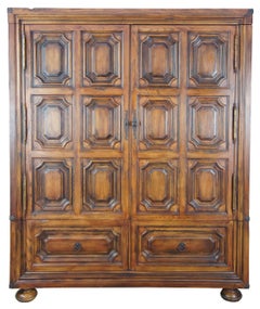 Ralph Lauren Brutalist Old World English Style Oak Sheltering Sky Armoire