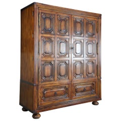 Ralph Lauren Brutalist Old World English Style Oak Sheltering Sky Armoire