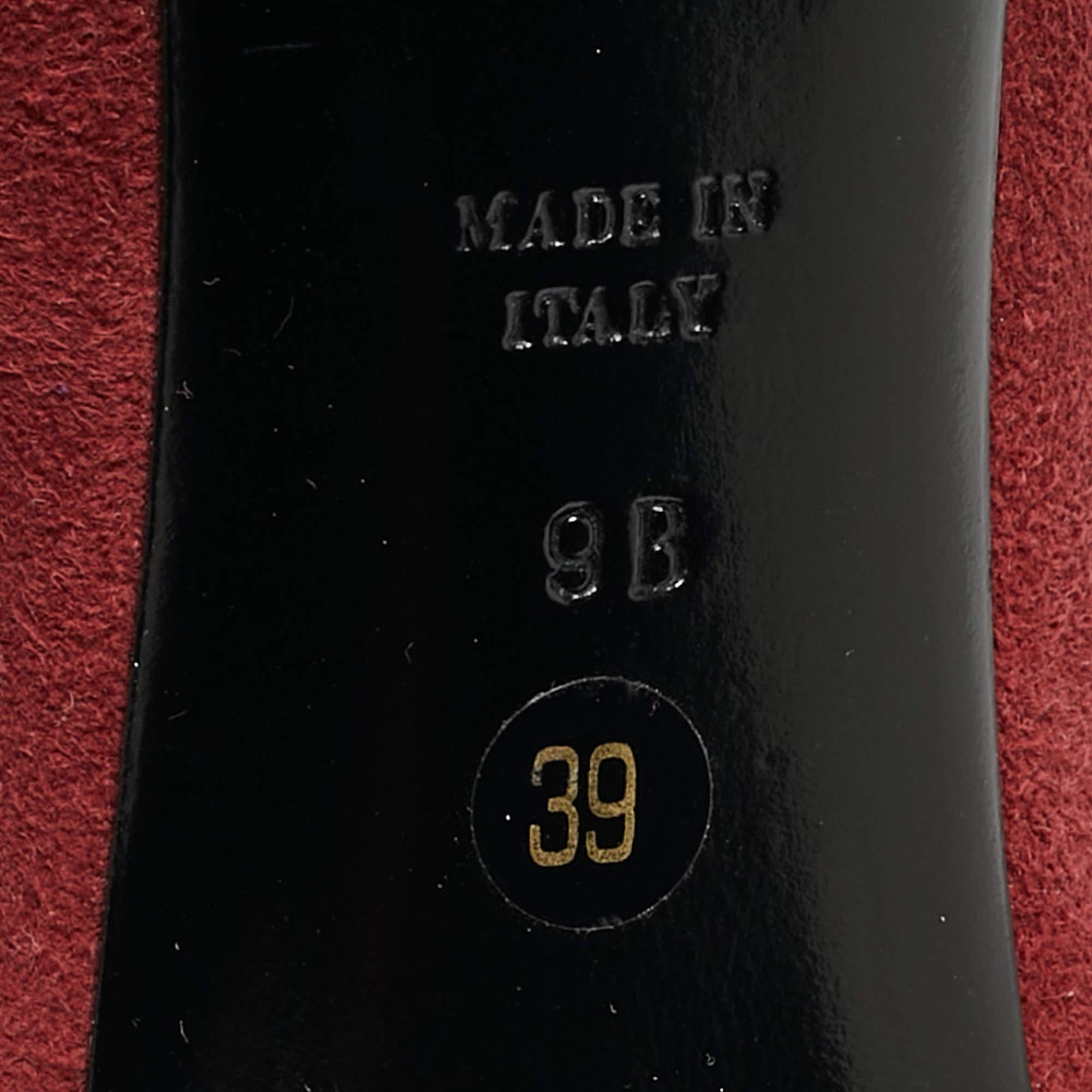 Ralph Lauren Burgundy Suede Pointed Toe Pumps Size 39 2
