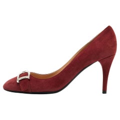 Ralph Lauren Burgundy Suede Pointed Toe Pumps Size 39