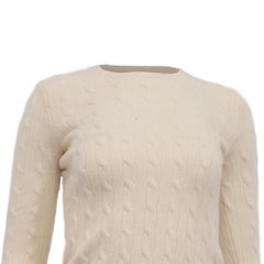 Ralph Lauren Cable-Knit Sweater in Cream Cashmere