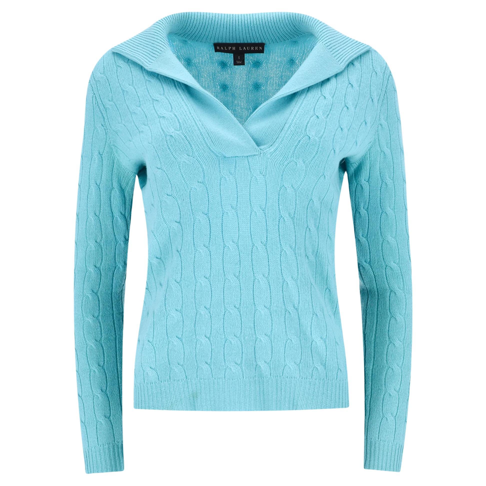 Ralph Lauren Cable Knit V-Neck Cashmere Jumper