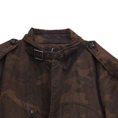Ralph Lauren Camouflage-Print Field Jacket with Pockets in Brown Cotton