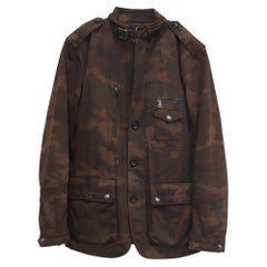 Ralph Lauren Camouflage-Print Field Jacket with Pockets in Brown Cotton