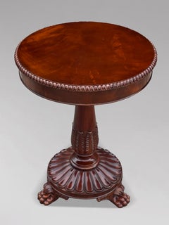 Ralph Lauren Carved Walnut Circular Side Table