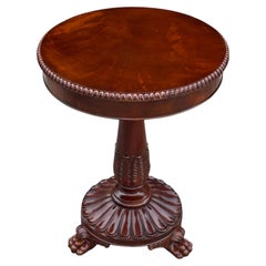 Ralph Lauren Carved Walnut Circular Side Table