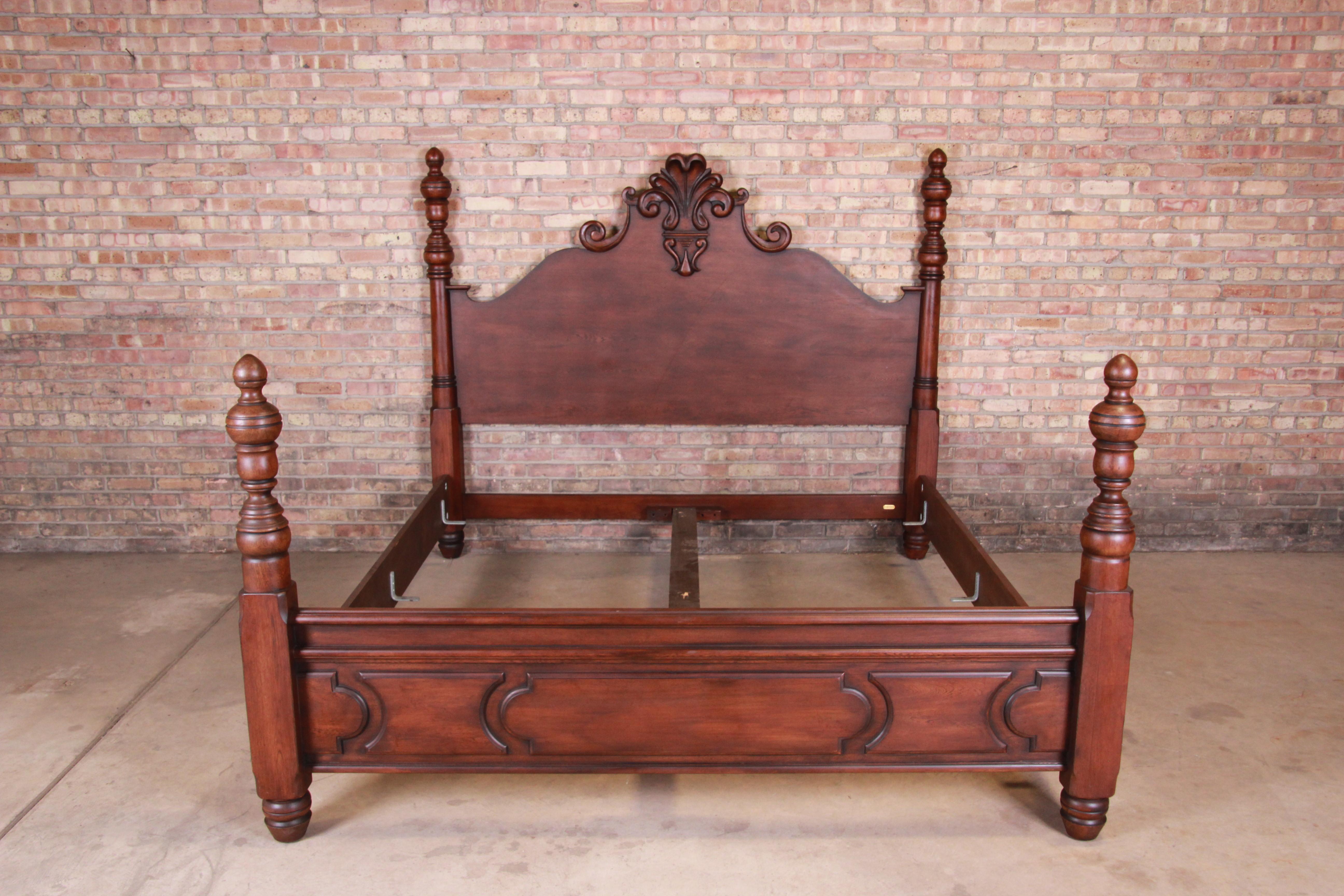 An outstanding carved walnut king size poster bed

By Ralph Lauren 