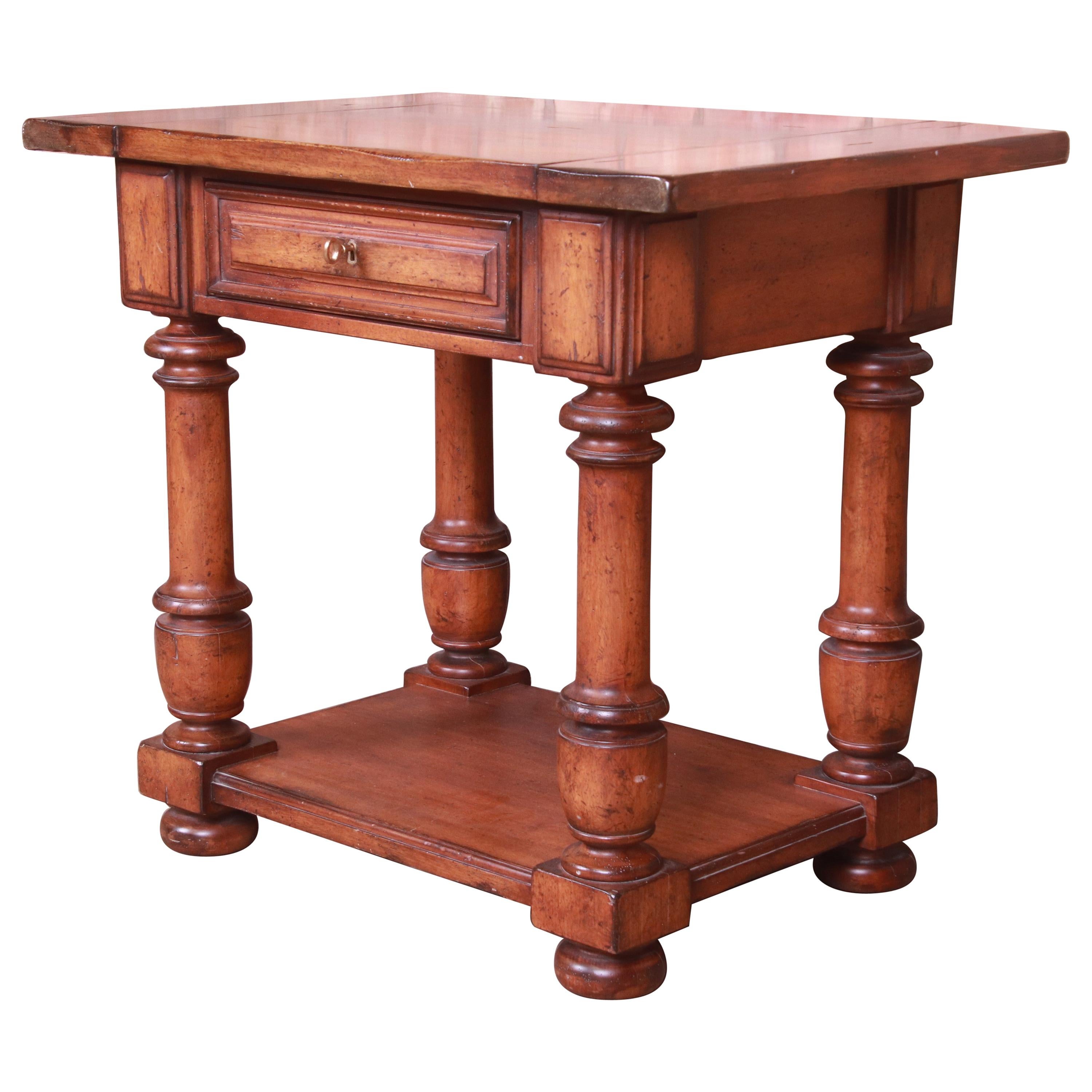 Ralph Lauren Carved Walnut Nightstand or Side Table