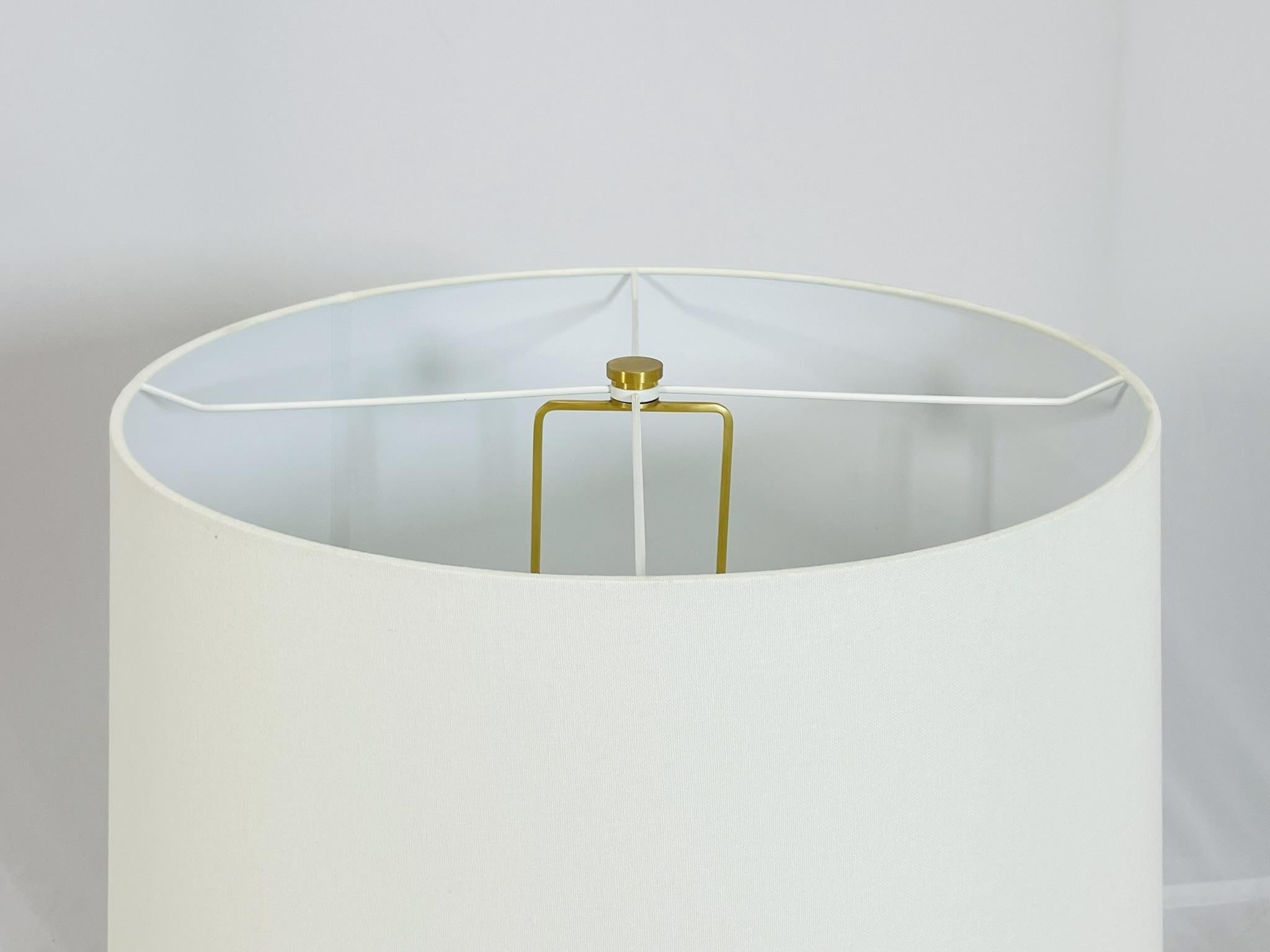 Ralph Lauren Ceramic Table Lamp with Brass Accents & White Shade For Sale 10
