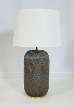 Ralph Lauren Ceramic Table Lamp with Brass Accents & White Shade