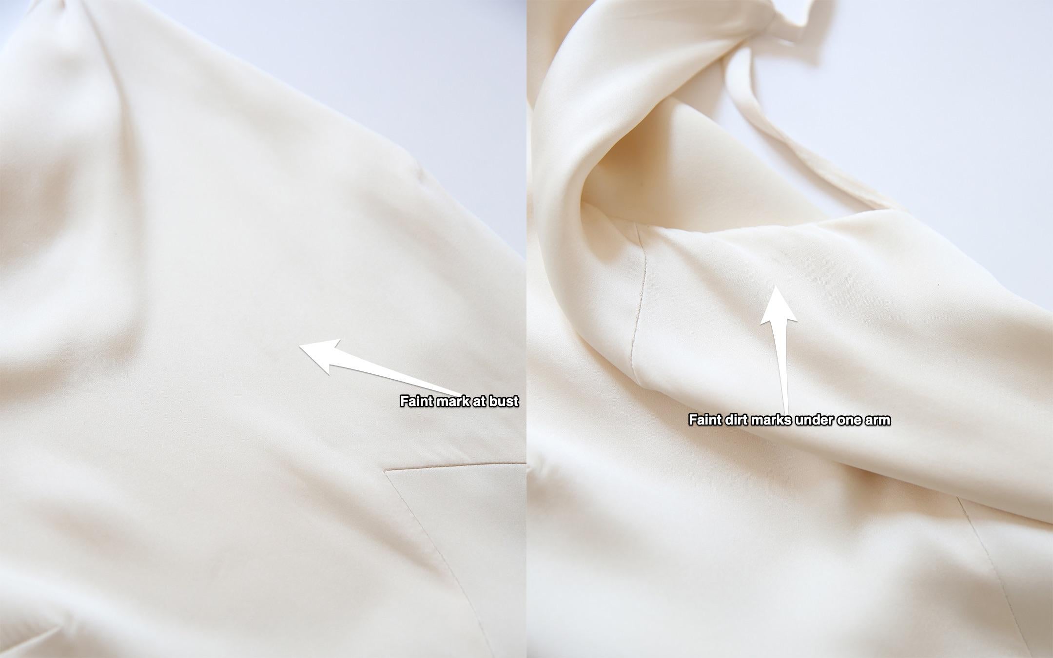 Ralph Lauren champagne bias cut backless silk slip style gown robe dos nu en vente 11