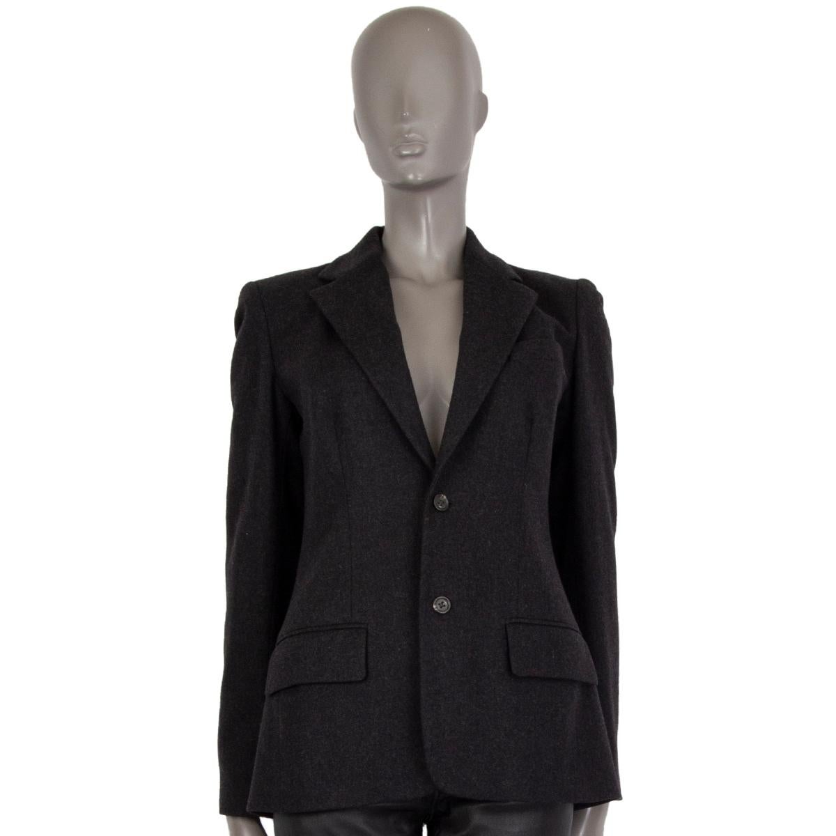 RALPH LAUREN charcoal grey wool CLASSIC Blazer Jacket 4 XS In Excellent Condition For Sale In Zürich, CH