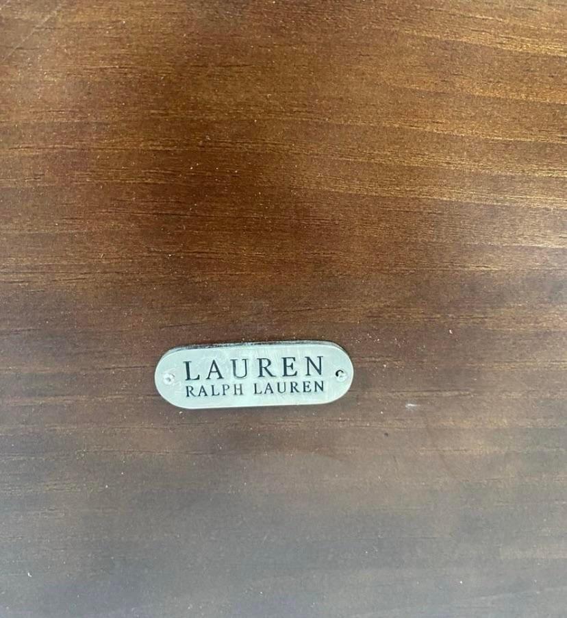 Ralph Lauren Chrome & Lucite Modern Wood Bar Tea Table For Sale 4