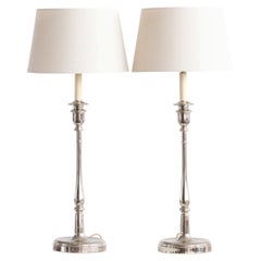 Ralph Lauren Chrome Table Lamps, Late 20th Century